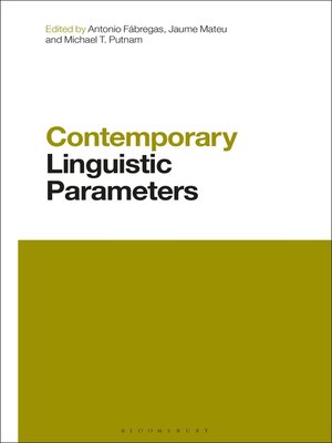 cover image of Contemporary Linguistic Parameters